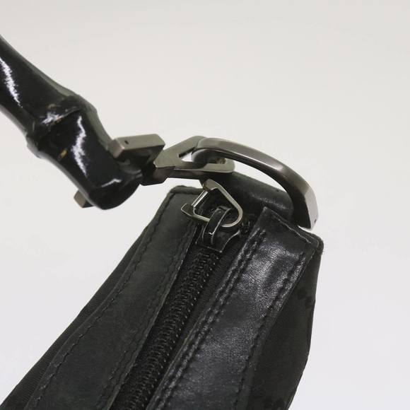 GUCCI Bamboo GG Canvas Hand Bag Black 000 0531 Auth ep3586 - Picture 10 of 16